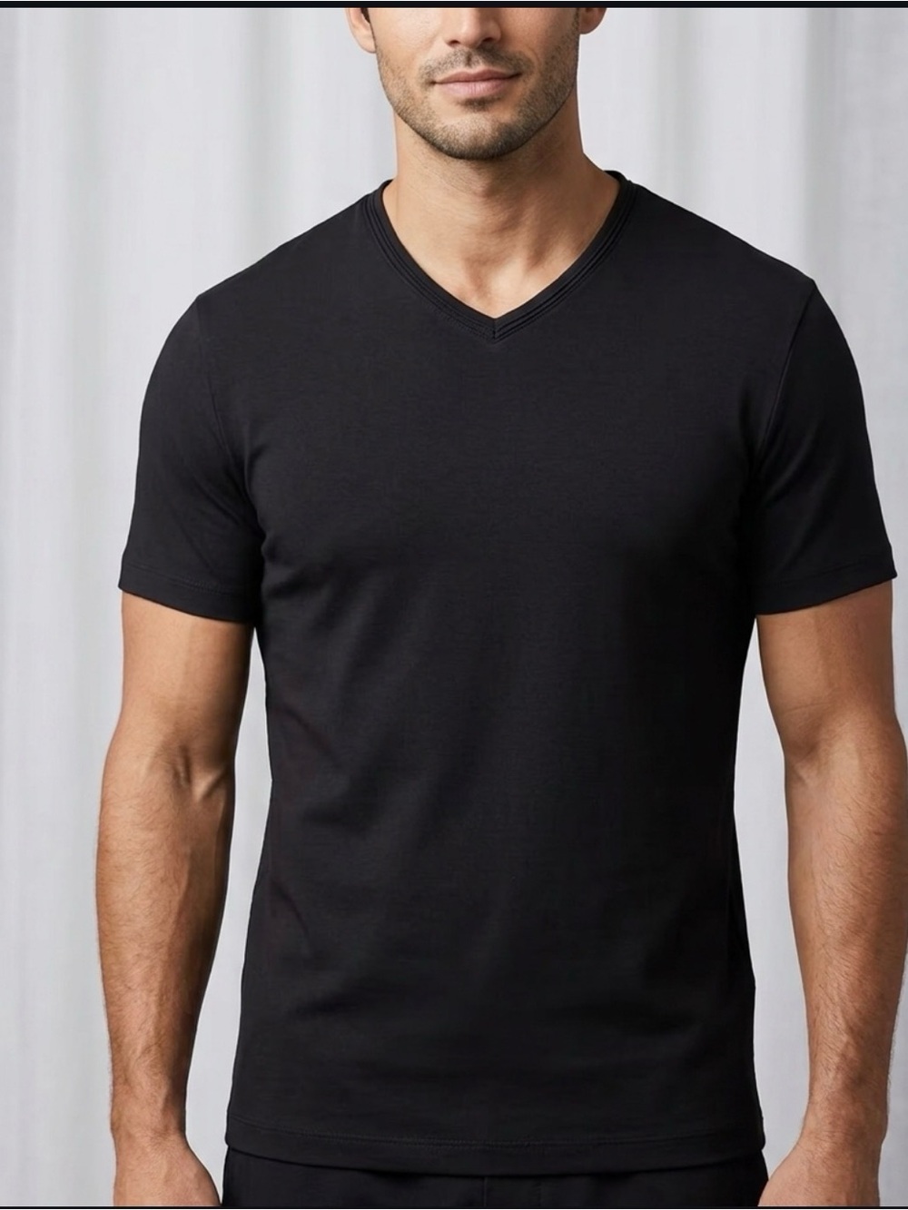 Men’s Black V-Neck T-Shirt